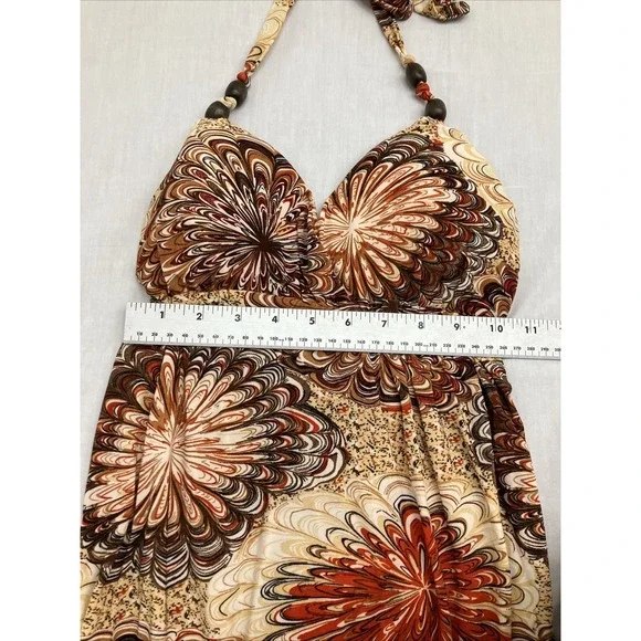 Christina Love Size Small Boho Halter Midi Dress - Picture 5 of 6